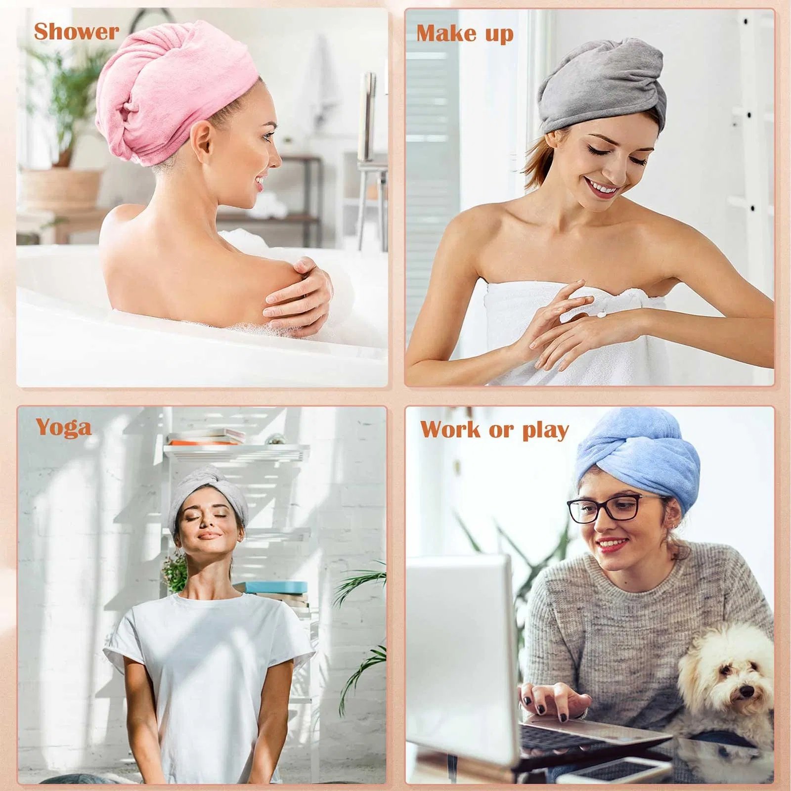 Volumette Microfiber Hair Towel Wraps (3-Pack) - Image 4